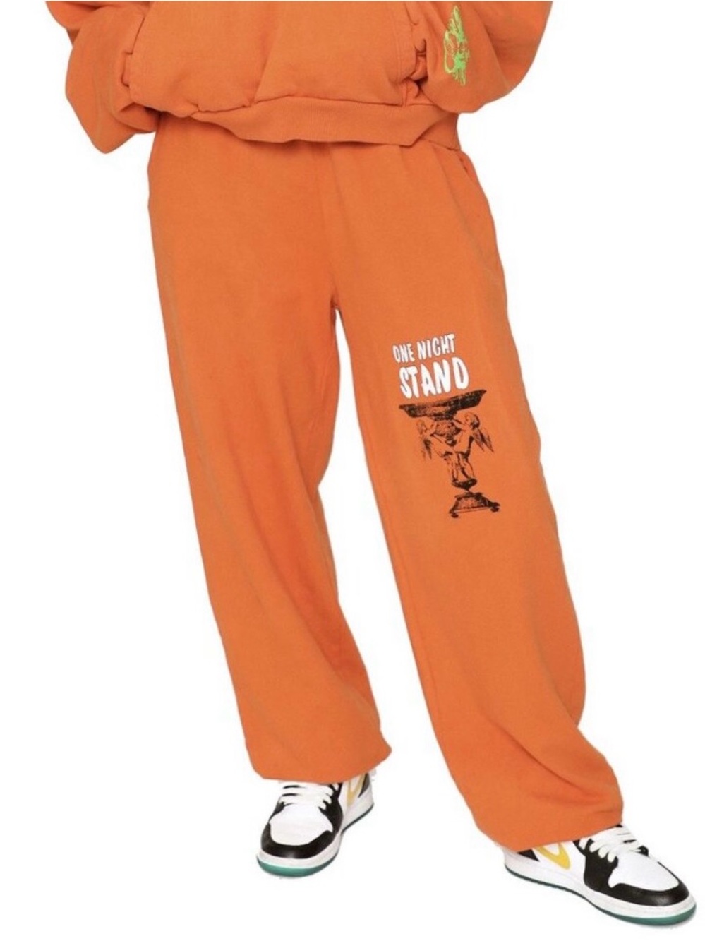 Boys Lie One Night Stand Cotton Orange Jogger Sweatpants Size Large